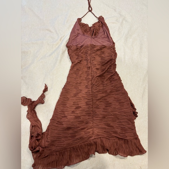 RED WINDSOR DRESS XS and BROWN ZARA RUFFLE DRESS XS - Picture 7 of 9